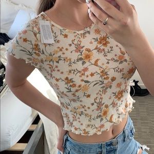 Brand new never worn flower crop top!